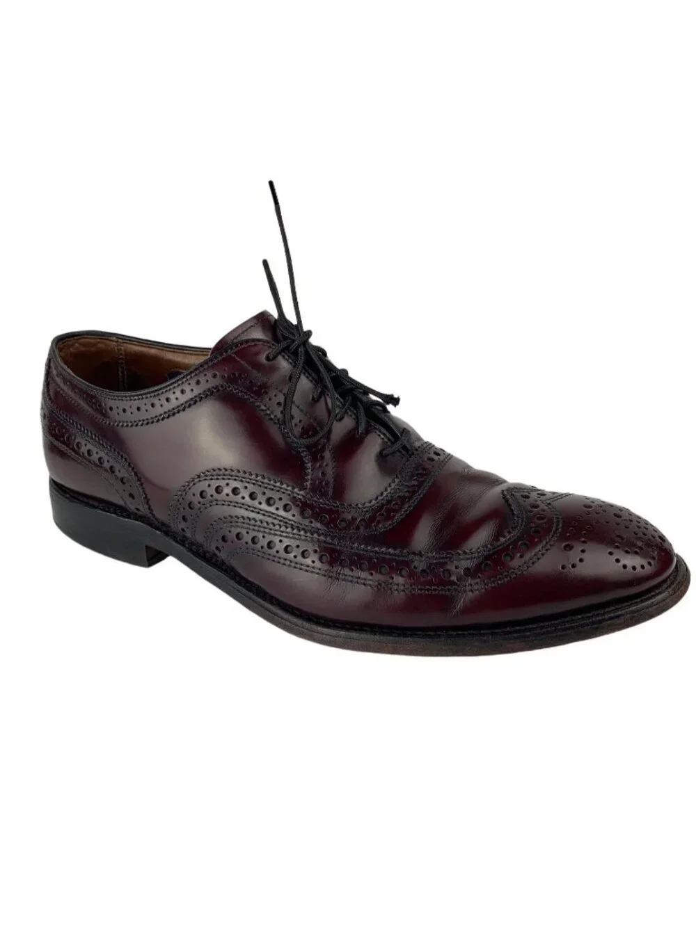 Allen Edmonds Burgundy Leather Wingtip Oxford Dress Shoes 8.5D USA